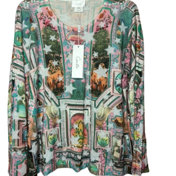 Camilla Printed Belle Sleeve Jumper Nwt Size XL - Picture 9 of 14